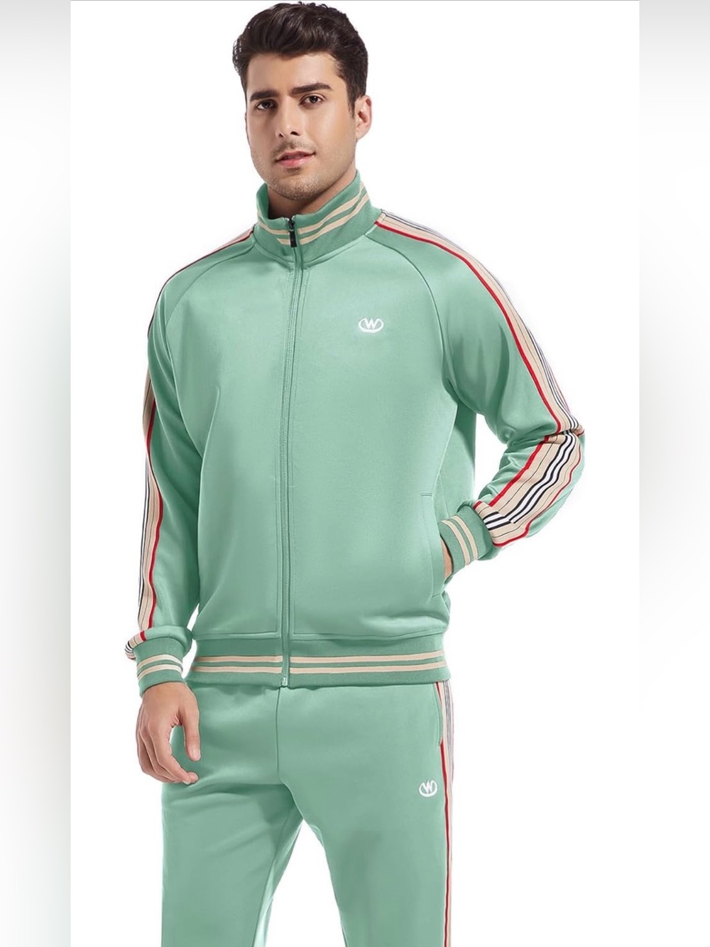 W JIANWANG Track Jogging Suits for Men Set Running Sweatsuits 2 Piece Casual ...